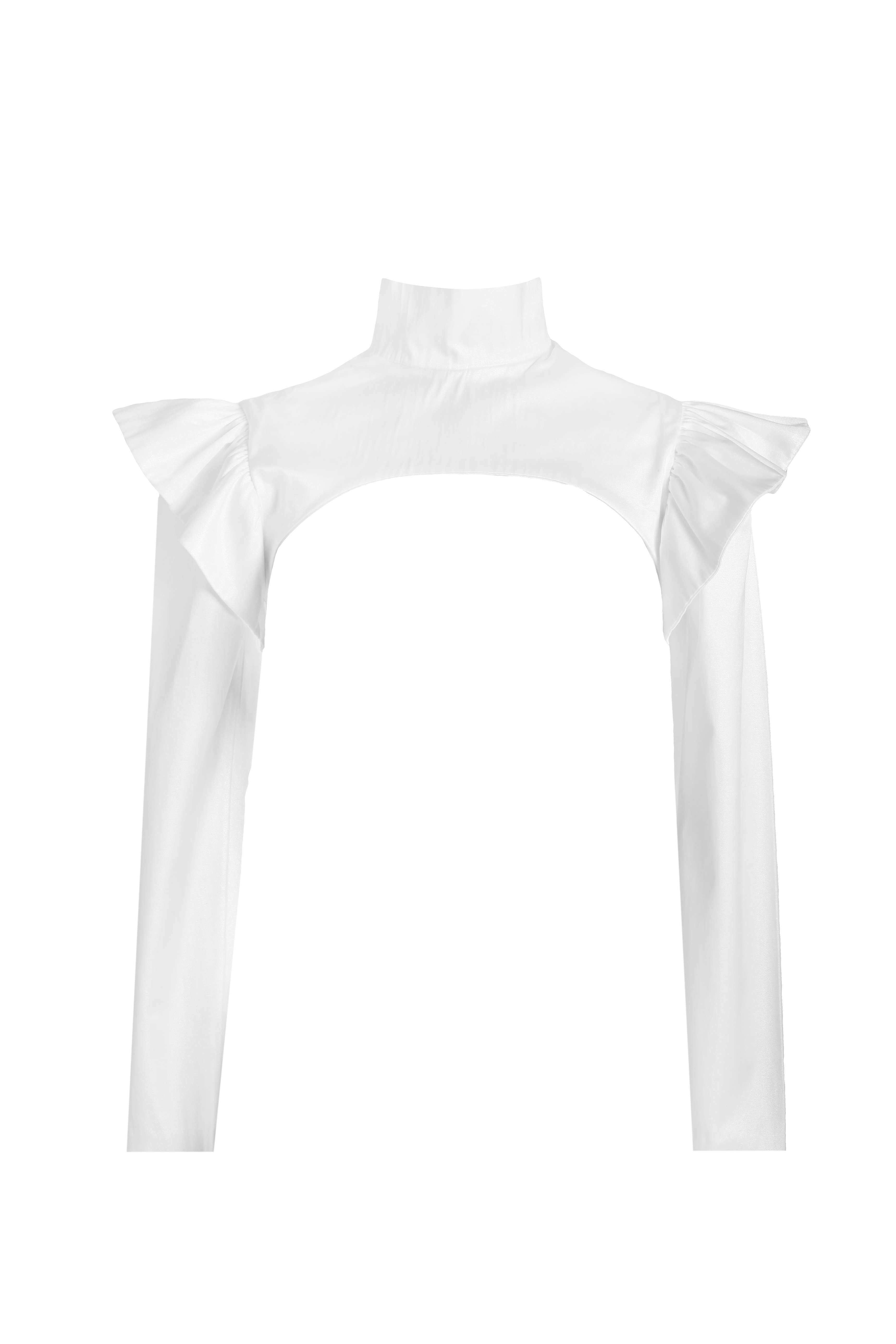 Водолазка укороченная из молочного атласа