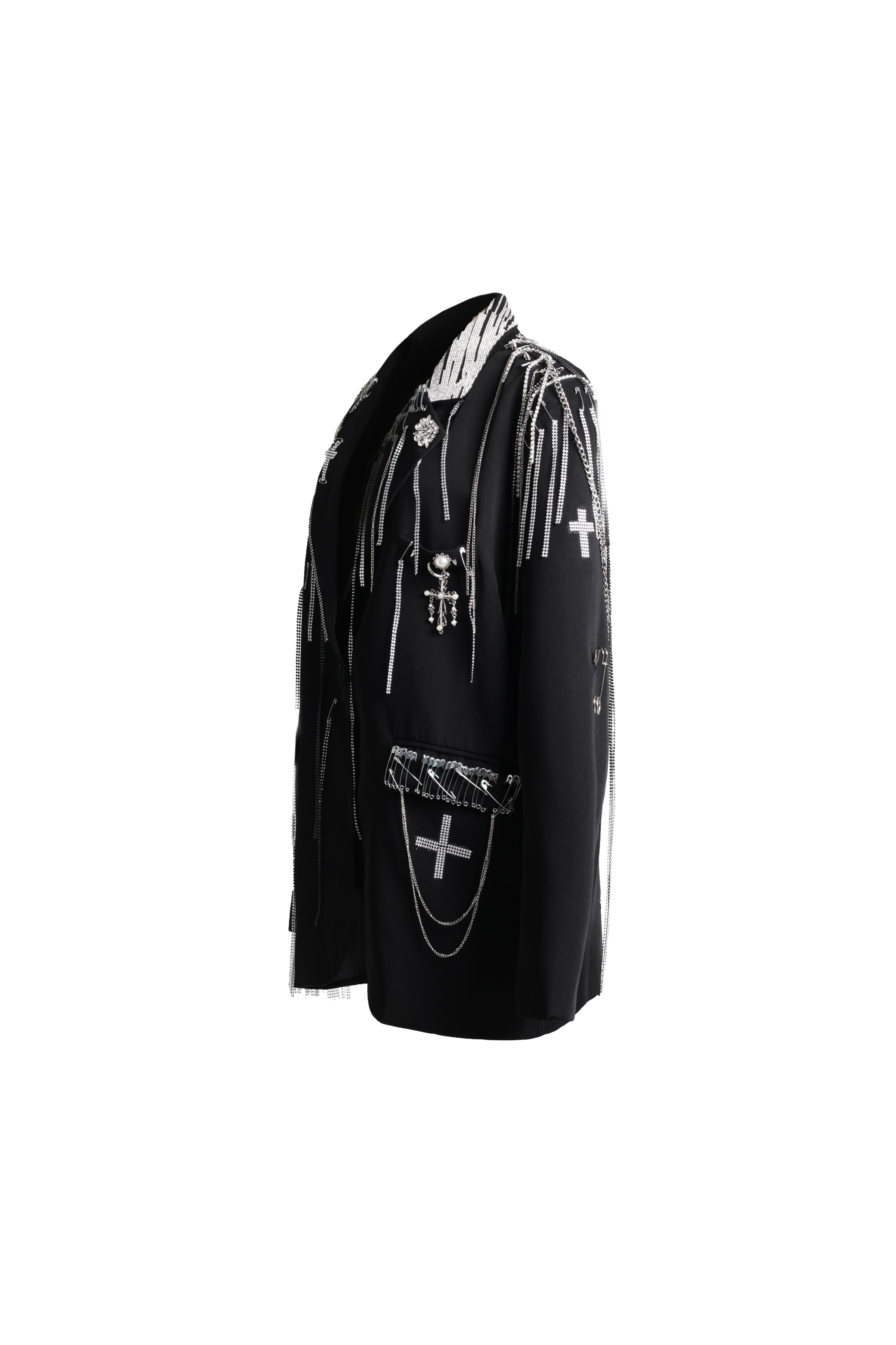 Пиджак RUNWAY с крестами и цепями - фото 4