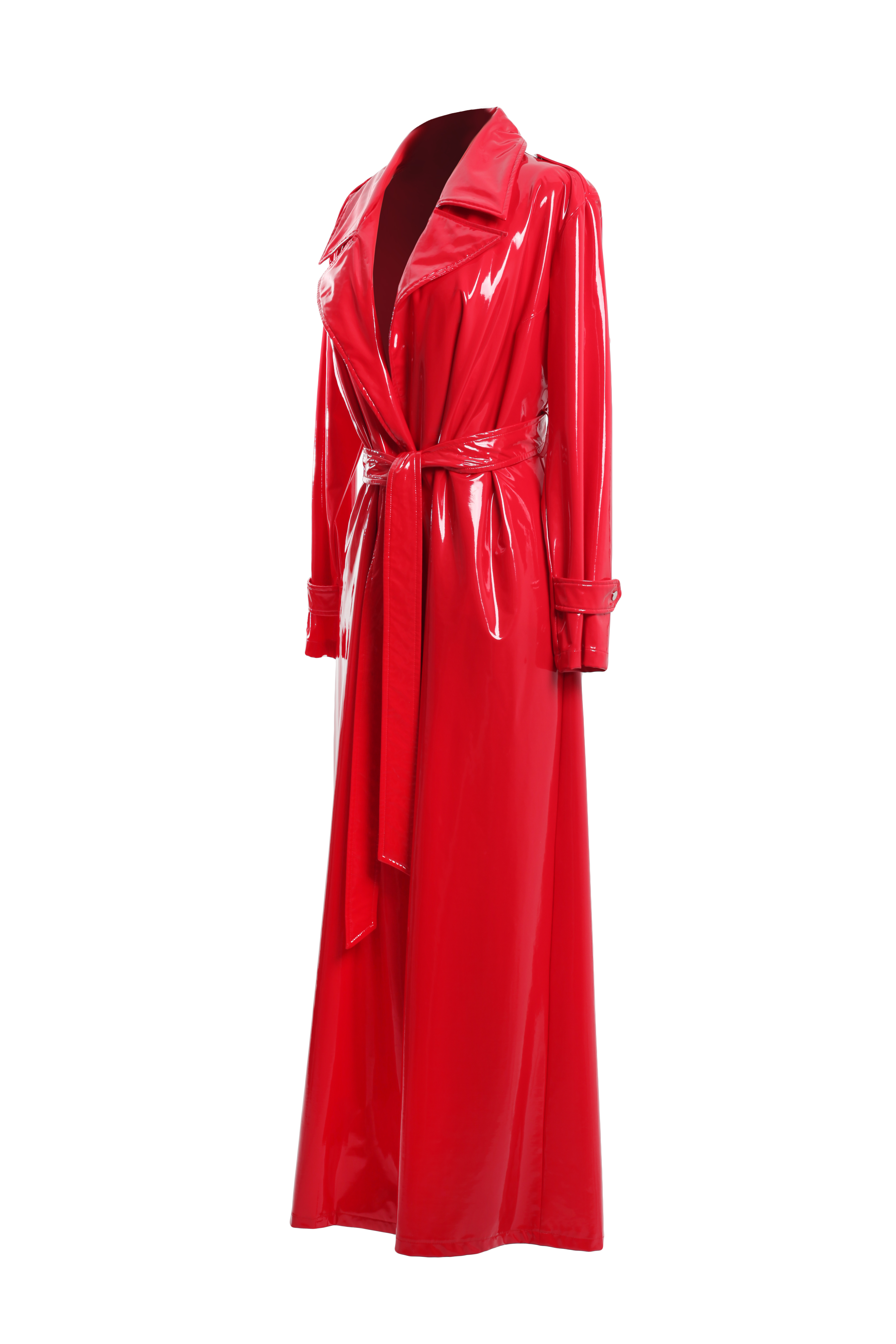 Плащ красный из латекса MAXI - фото 3
