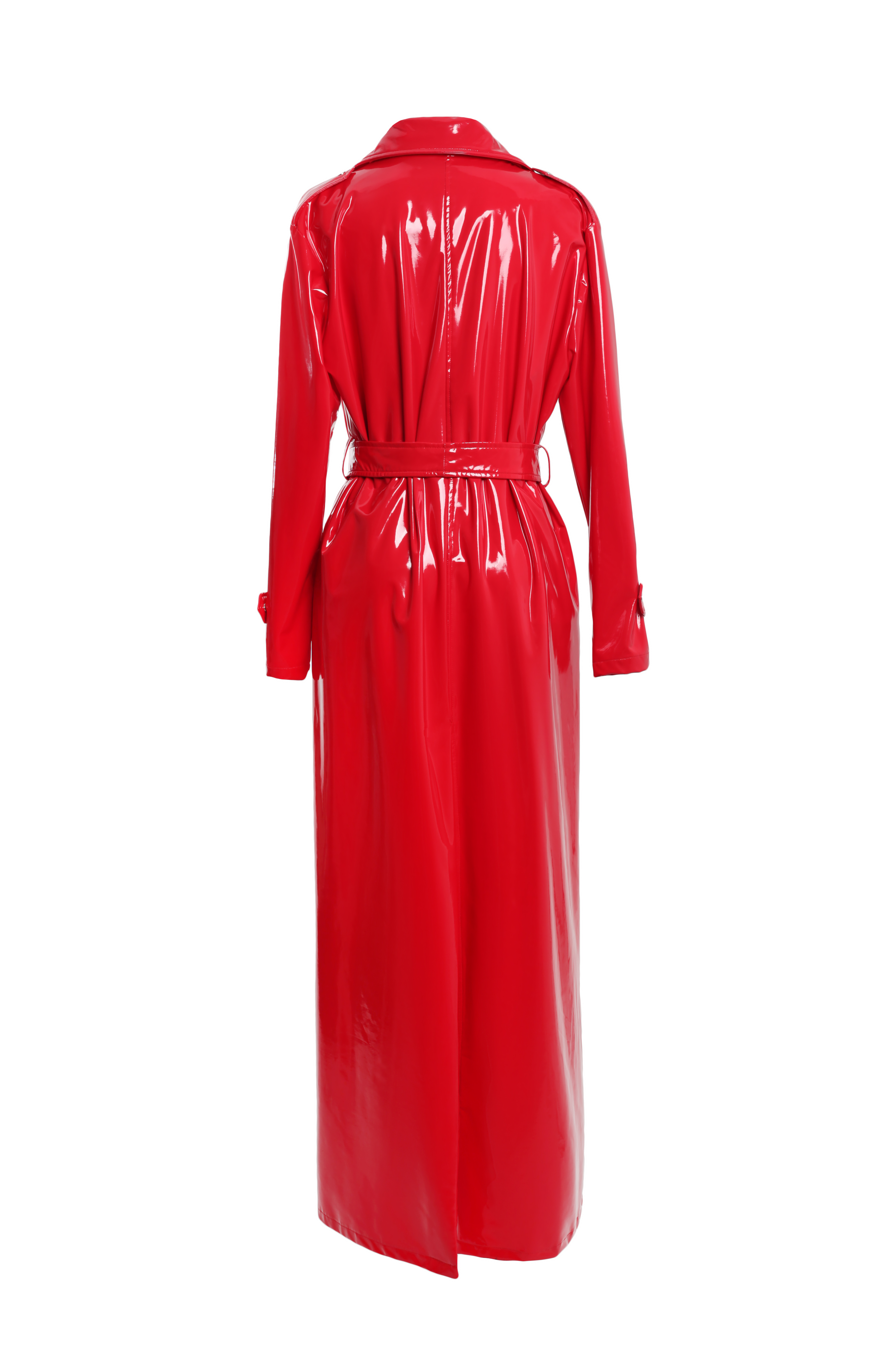 Плащ красный из латекса MAXI - фото 4