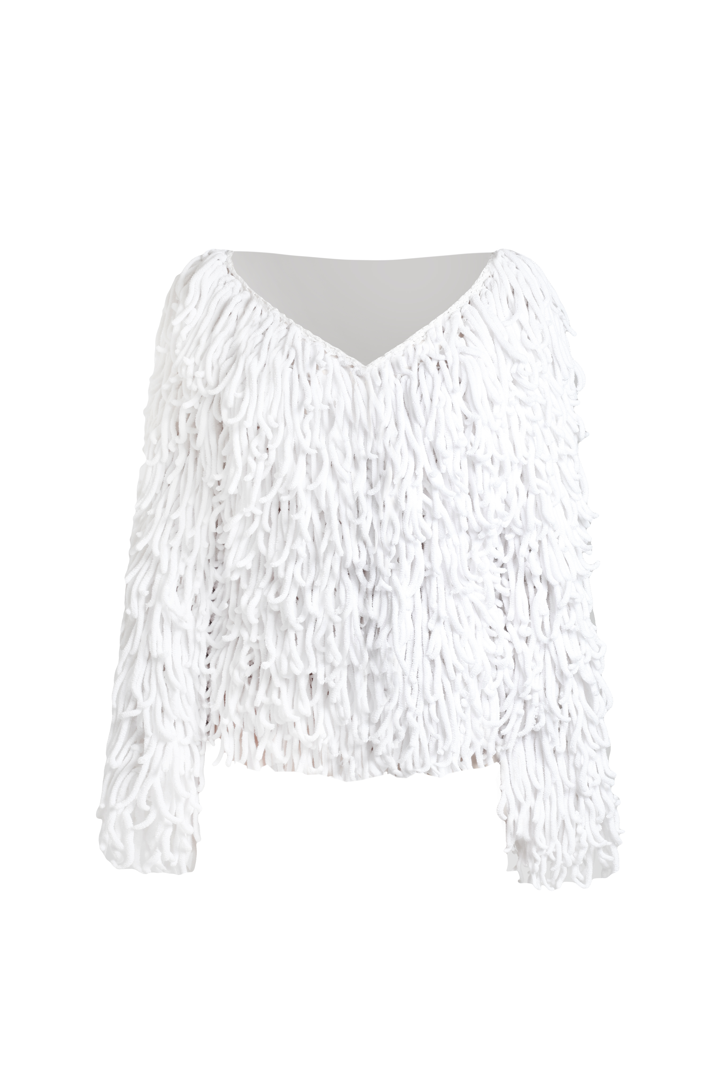 Шуба белая вязаная