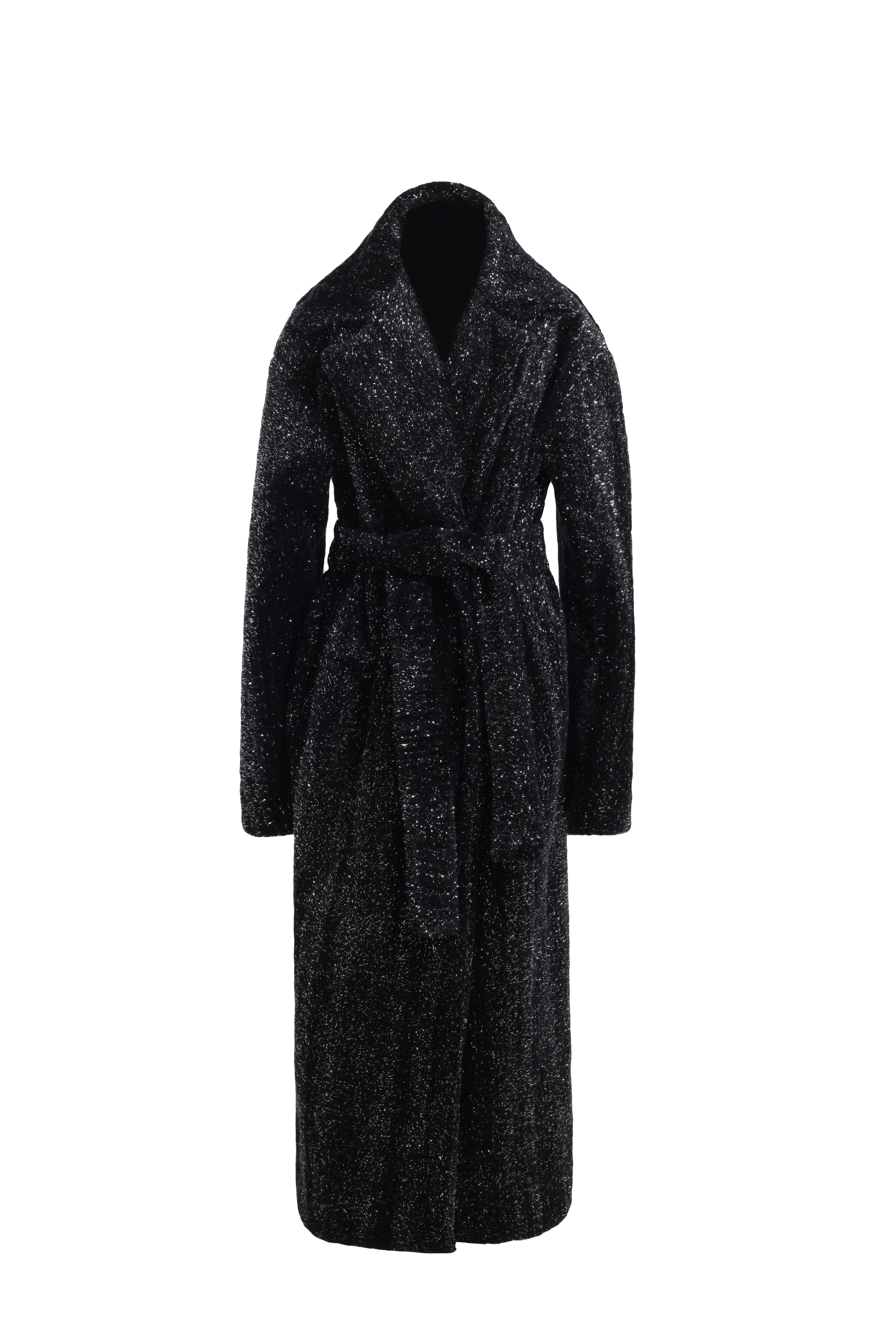 Шуба черная с люрексом