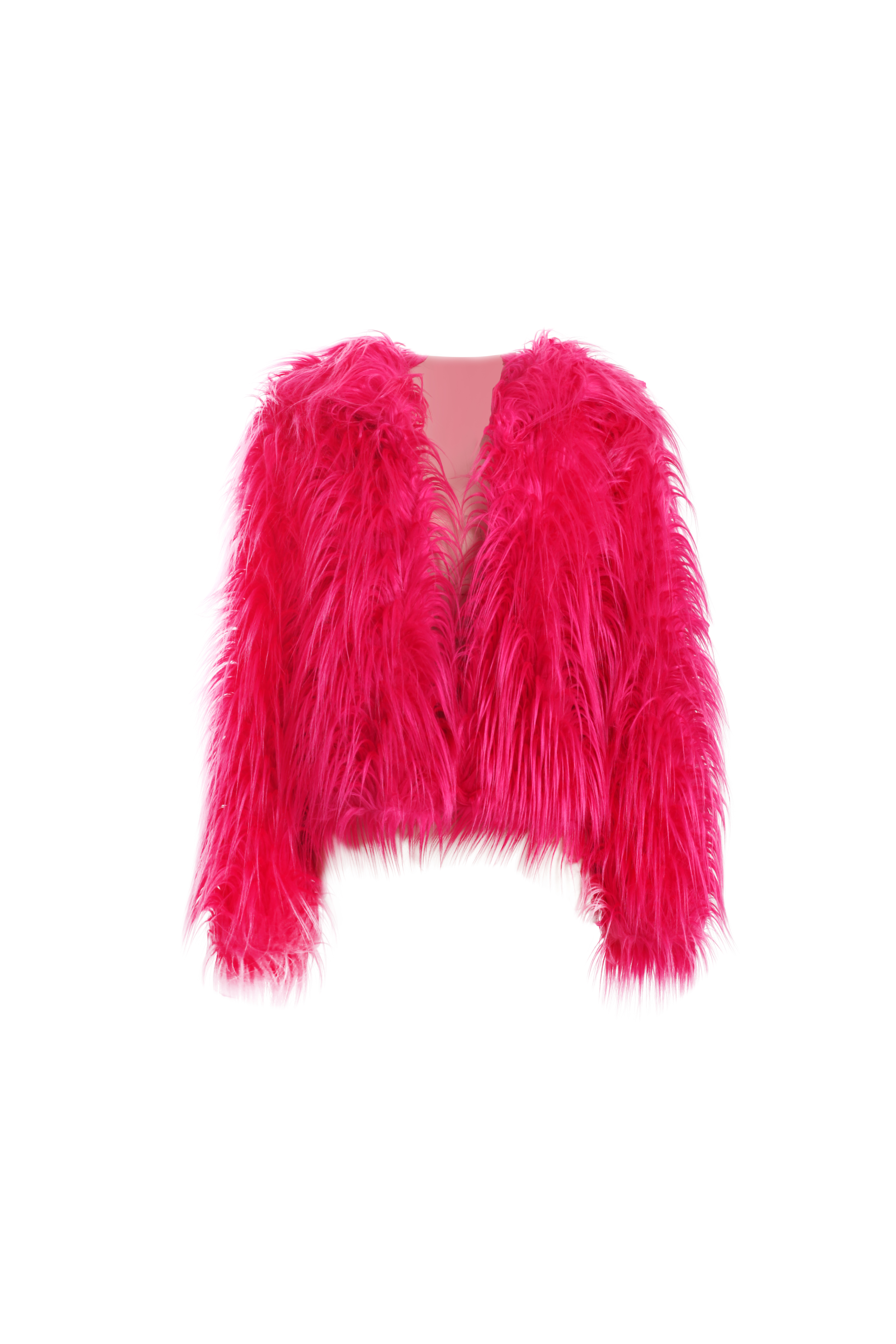 Шуба розовая короткая с капюшоном