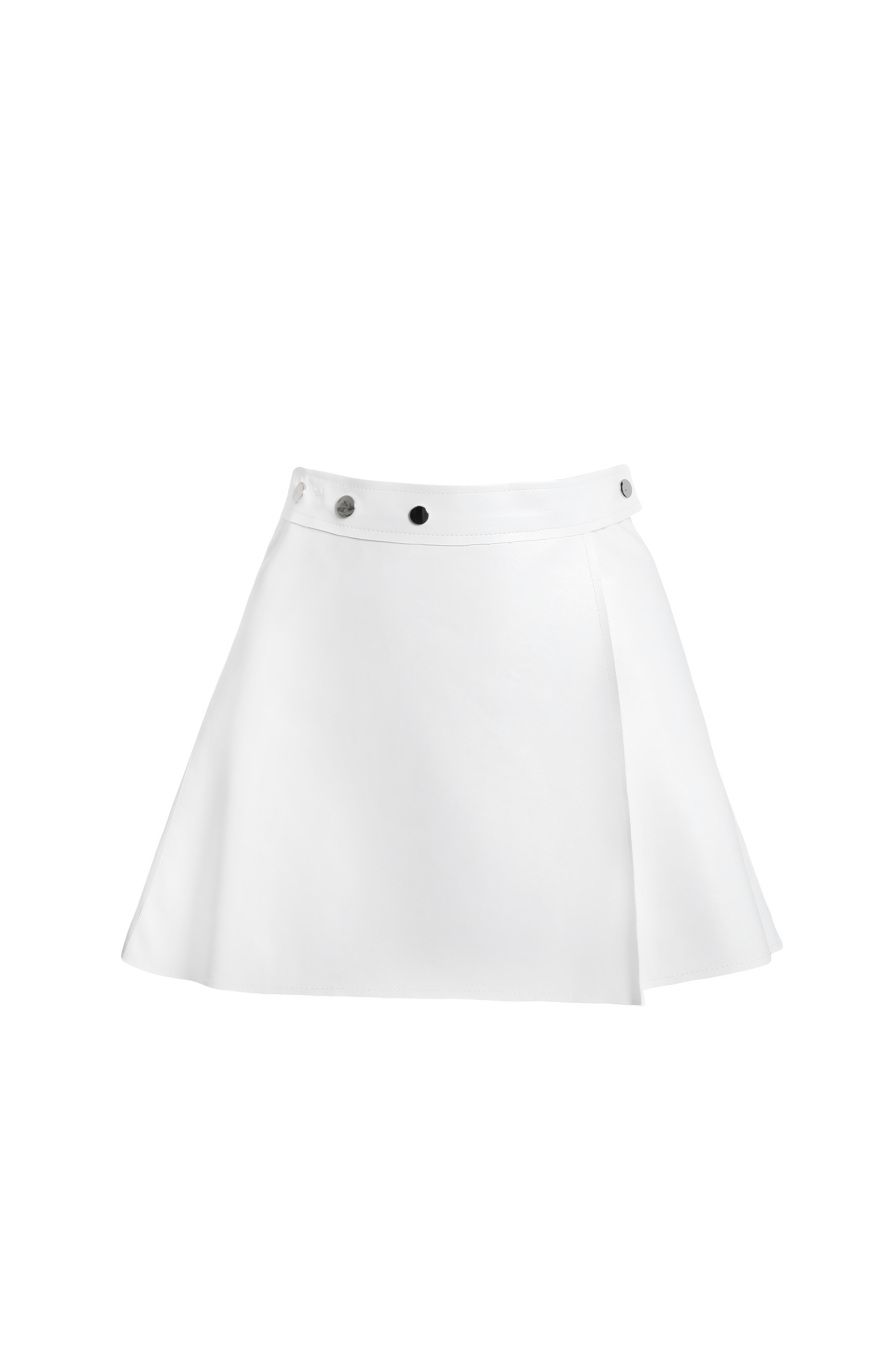 Юбка белая из глянцевой экокожи на запах