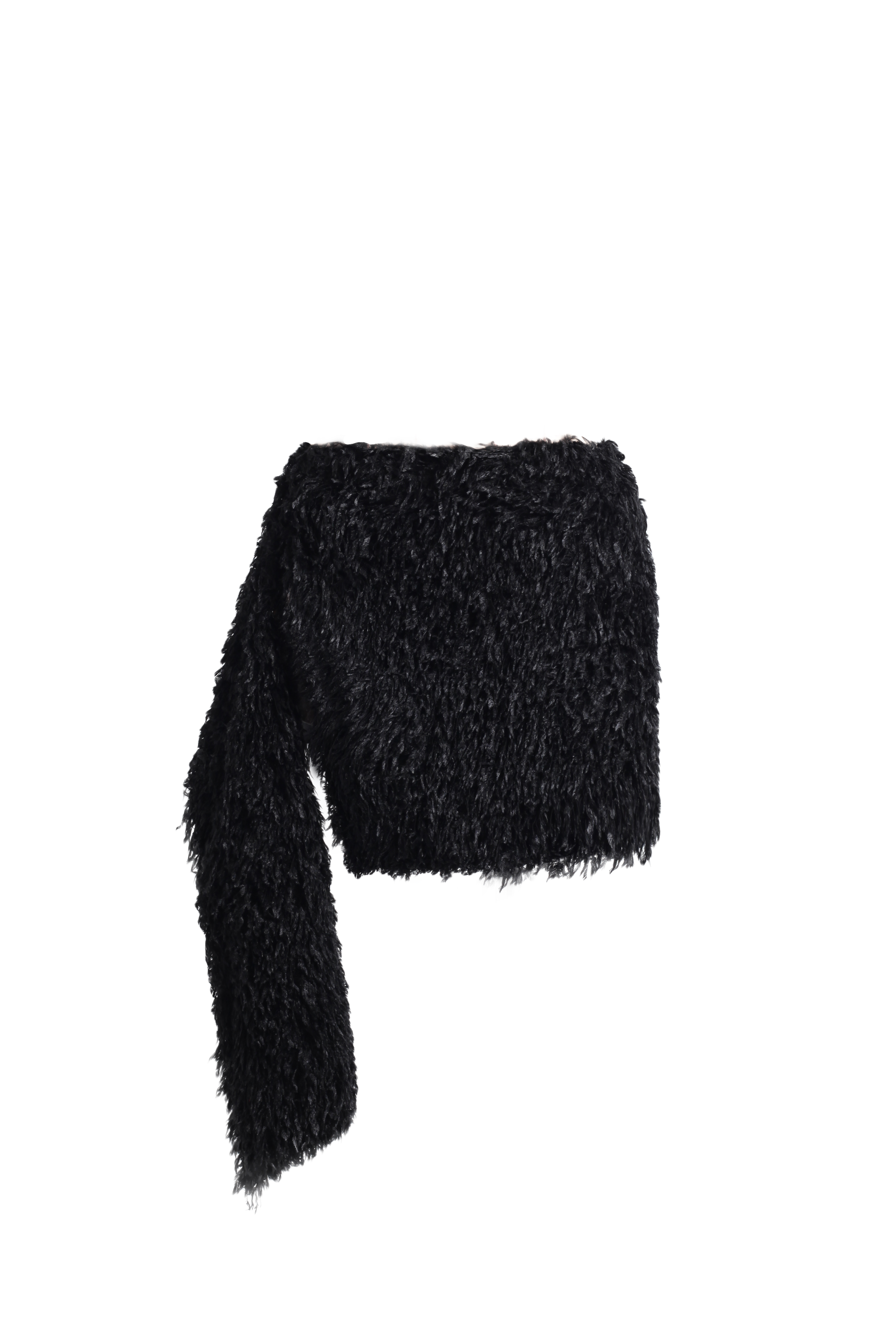 Юбка черная с имитацией пера