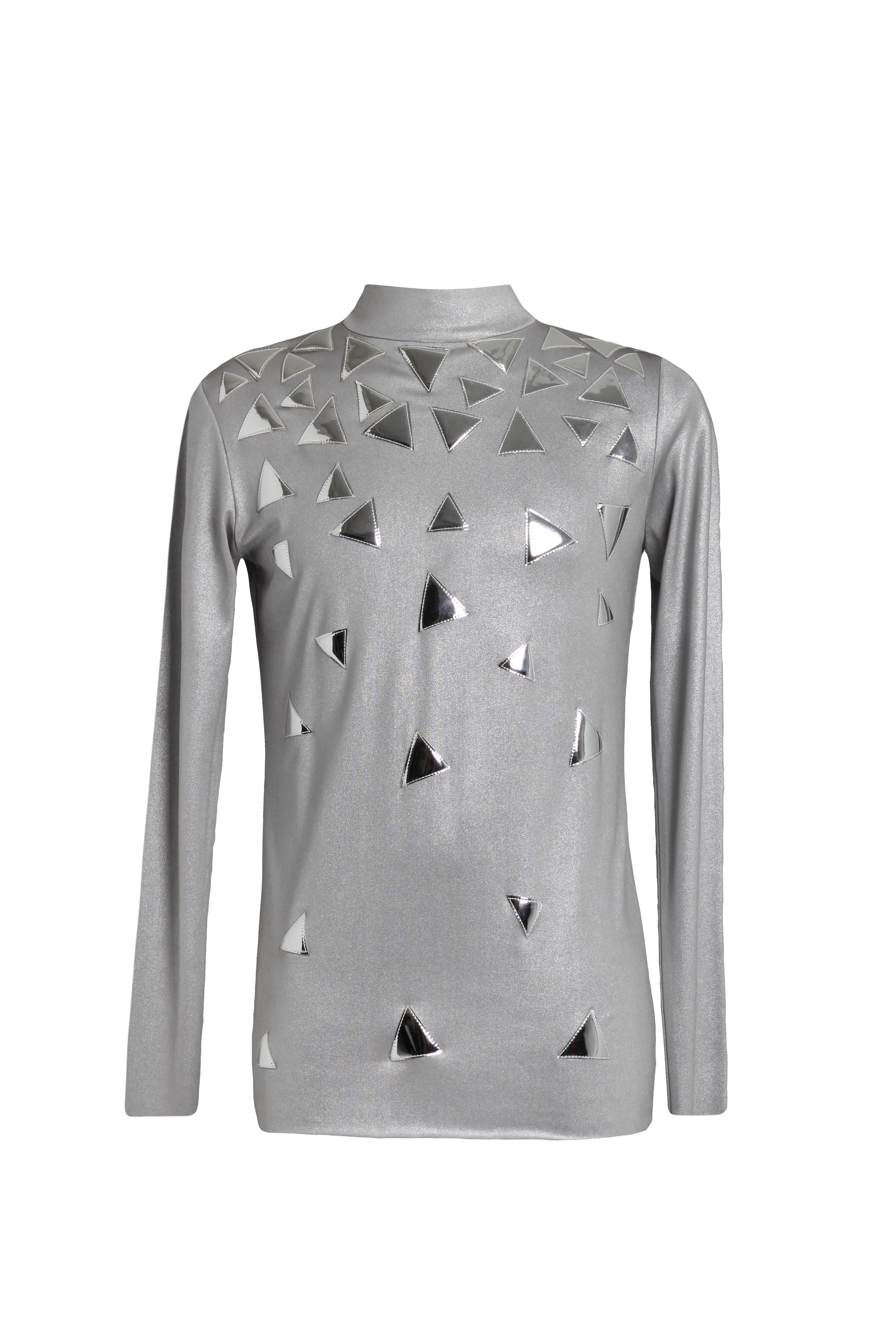 Водолазка серебряная с ромбами