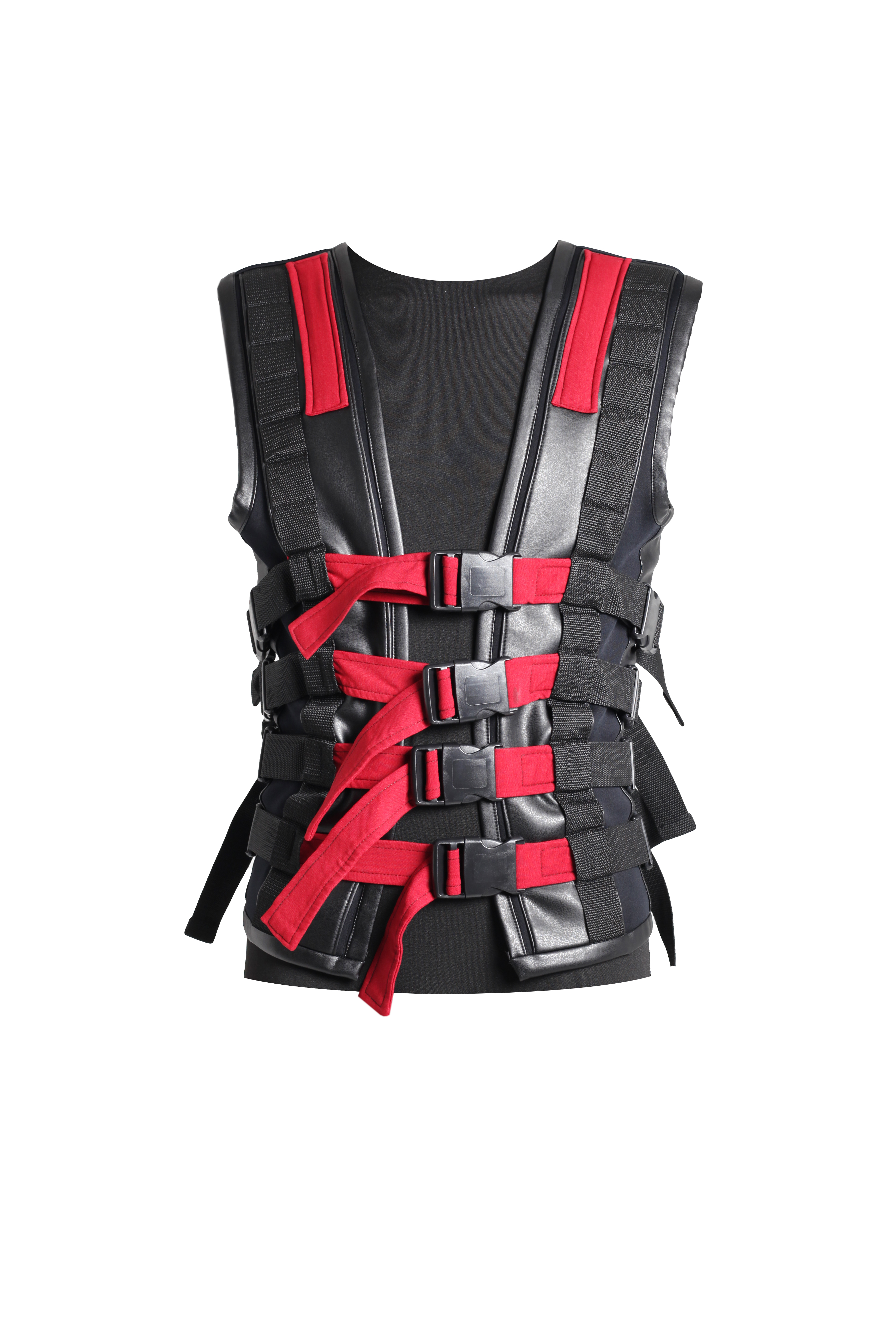 Жилет в стиле киберпанк с красными ремнями