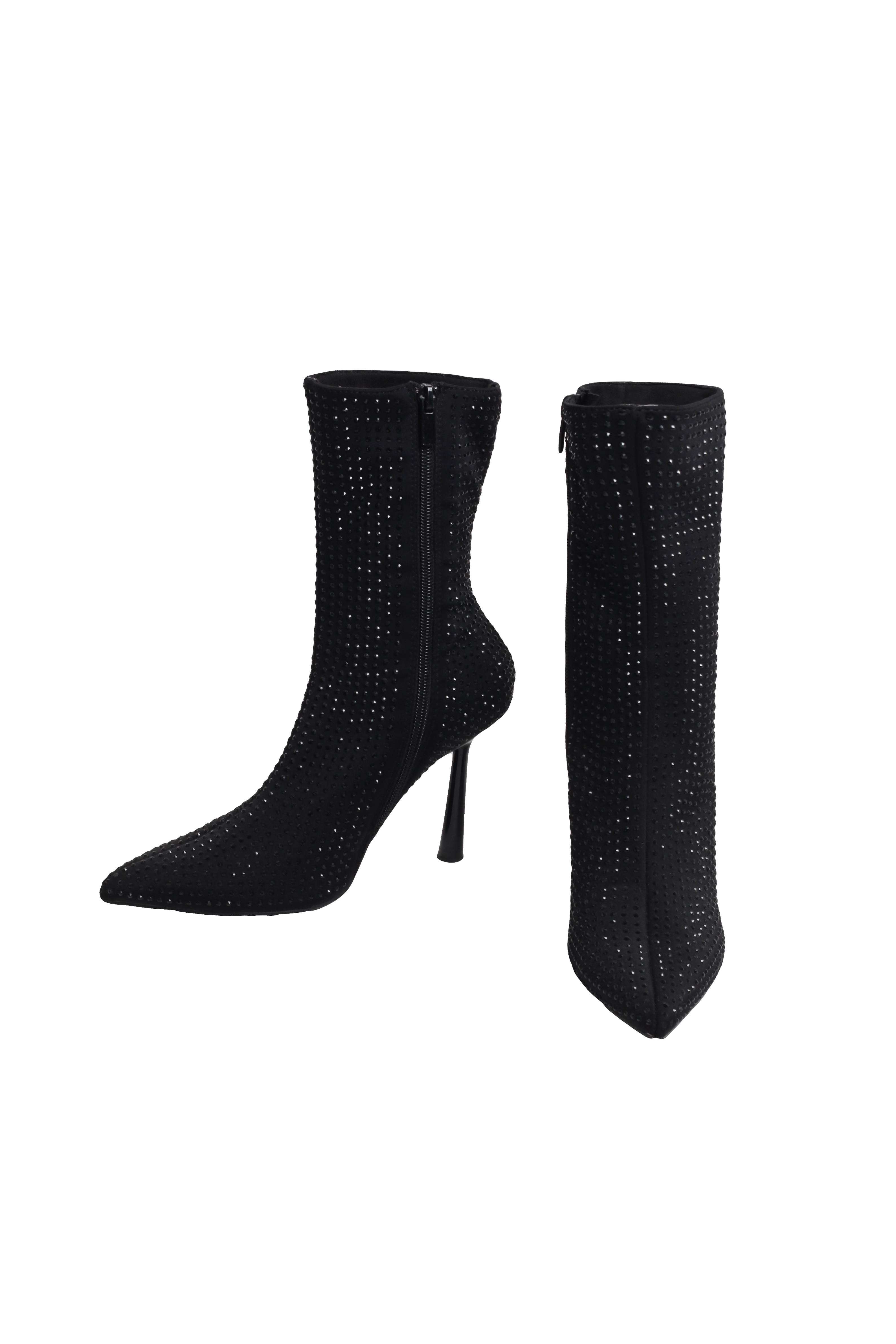 Ботильоны черные со стразами